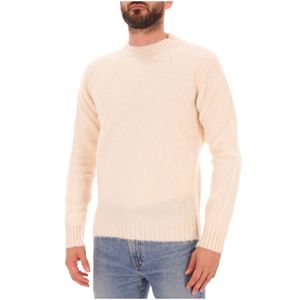 Maglione girocollo in lana effetto fili a vista