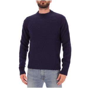 Maglione girocollo in lana effetto fili a vista
