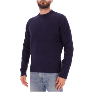 Maglione girocollo in lana effetto fili a vista
