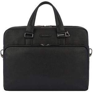 Black leather briefcase