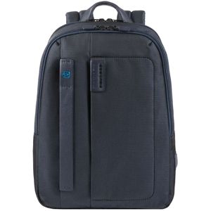 Leather and fabric laptop backpack