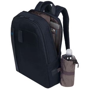 Leather and fabric laptop backpack