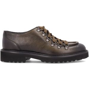 Inca green leather lace-up