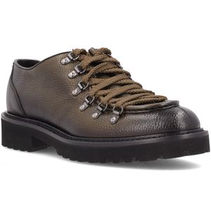 Inca green leather lace-up