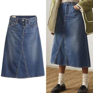 Gonna in denim Decon a vita alta