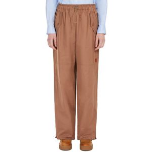 Pantalone Rosatea cargo marrone in twill di cotone