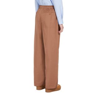 Pantalone Rosatea cargo marrone in twill di cotone
