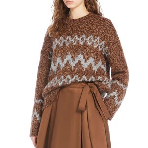 Maglione Yen marrone e argento in mohair