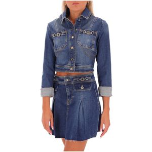 Giacca di jeans blu in cotone