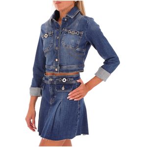 Giacca di jeans blu in cotone