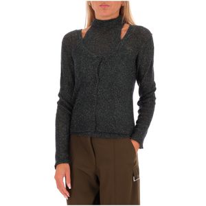 Green Metallic Fiber Cardigan