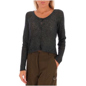 Green Metallic Fiber Cardigan