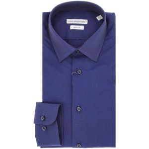 Regular cotton shirt with button closure