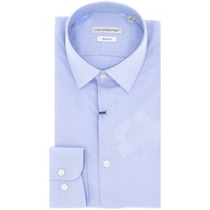 Regular cotton shirt with button closure