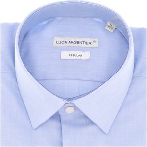 Regular cotton shirt with button closure