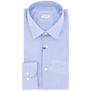 Regular cotton shirt with button closure