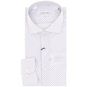 White Slim Shirt with All-Over Pattern