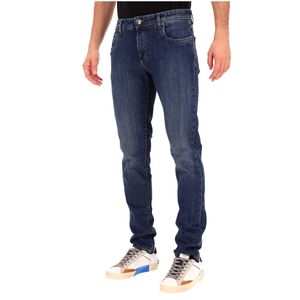Jeans Best Five blu in cotone e passanti in vita