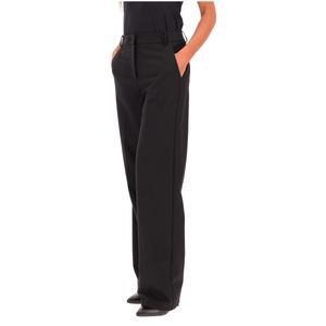 Black wool blend trousers