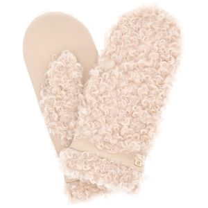 Guanti beige effetto sherpa