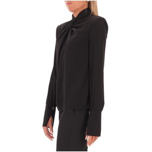 Black viscose twill blouse