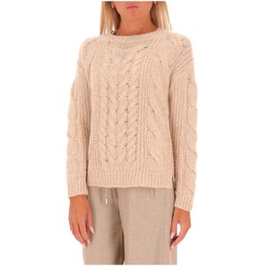 Wool and alpaca cable knit sweater with sequins