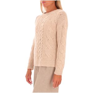 Wool and alpaca cable knit sweater with sequins