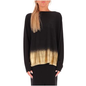 Oversized black and gold wool sweater