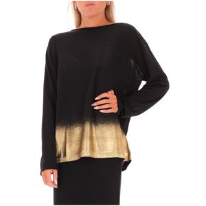 Oversized black and gold wool sweater