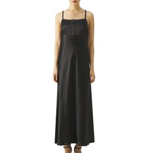 Black dress in Baden technical satin