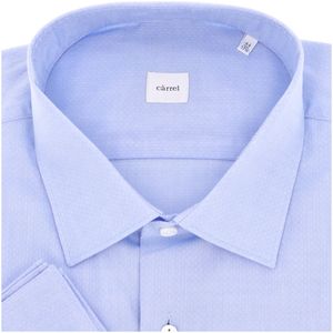 Camicia azzurra a pois in cotone