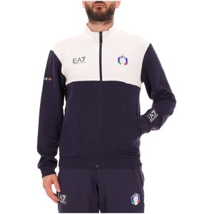 FISI Italia sweatshirt color block blue and white