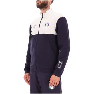 FISI Italia sweatshirt color block blue and white
