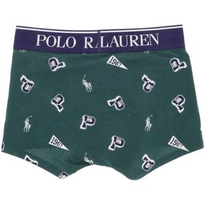 Green cotton boxer shorts with pattern