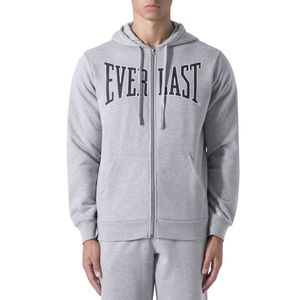 Felpa basic full zip con maxi logo