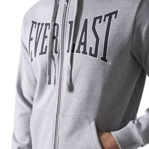 Felpa basic full zip con maxi logo