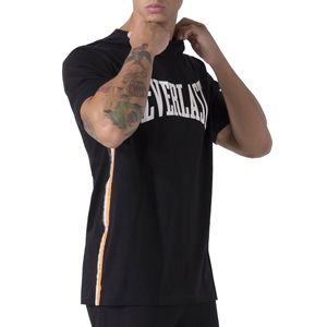 T-shirt basic con tape logo tricolore e maxi logo frontale