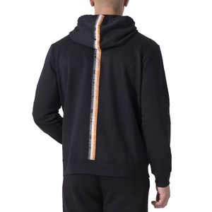 Felpa full zip con tape logo tricolore sulla schiena