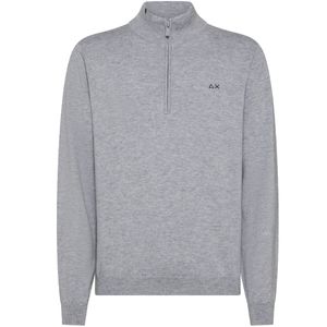 Wool and cotton sweater with zip