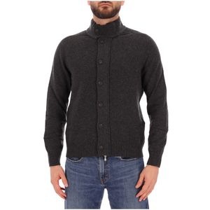 Cardigan in lana vergine con zip e bottoni