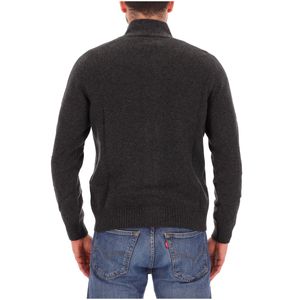 Cardigan in lana vergine con zip e bottoni