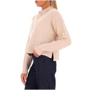 Wool and cashmere cable knit polo