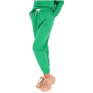 Jogger verde in felpa leggera con pony