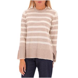 Striped sweater in merino wool and cashmere blend