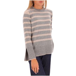 Striped sweater in merino wool and cashmere blend