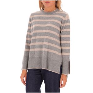 Striped sweater in merino wool and cashmere blend