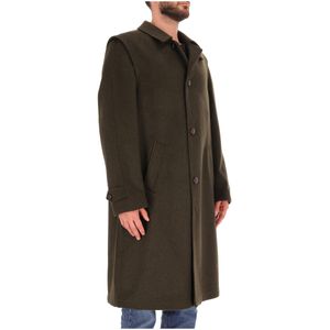 Long coat in virgin wool and alpaca