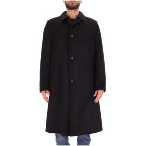 Long coat in virgin wool and alpaca