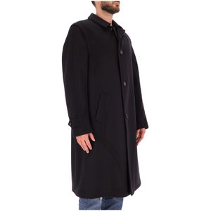 Long coat in virgin wool and alpaca