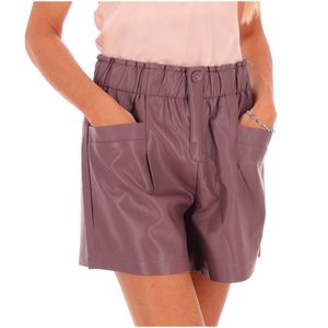 Pantaloncino in ecopelle con vita a caramella